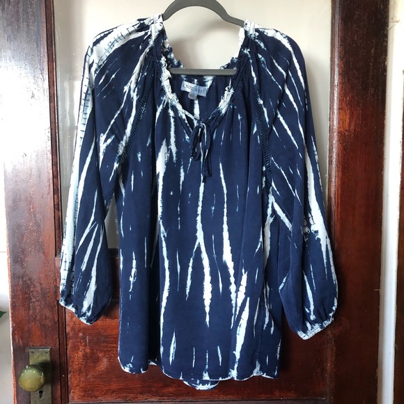Knox Rose Tops - Knox Rose Tie Dye Peasant Bohemian Festival Top XXL